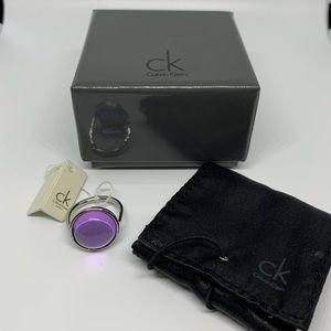 NWT Original Calvin Klein ring, purple stone Size 7 approximately